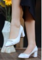 Oria Beyaz Cilt Topuklu Ayakkabı