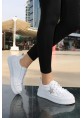 Piata Beyaz Cilt Bağcıklı Spor Ayakkabı