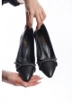 Berit Siyah Cilt Topuklu Ayakkabı