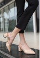 Rosy Bej Rugan Topuklu Ayakkabı